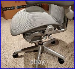 Herman Miller Aeron Size B Mineral Posture Fit Fully Loaded Office Desk Chair