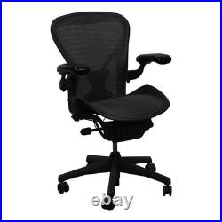 Herman Miller Aeron Size B PostureFit Black Gray Tuxedo Adjustable Office Chair