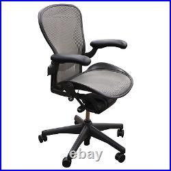 Herman Miller Aeron Size B Task Chair, Fully Functional Arms, Grey Preowned