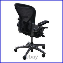 Herman Miller Aeron Size B Tuxedo Mesh Polished Aluminum PostureFit Adjustable