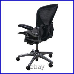 Herman Miller Aeron Size B Tuxedo Mesh Polished Aluminum PostureFit Adjustable