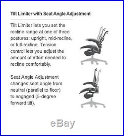 Herman Miller Aeron Tilt Limiter Task Chair, Adjustable Vinyl Arms. 2DAY SHIP