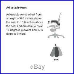 Herman Miller Aeron Tilt Limiter Task Chair, Adjustable Vinyl Arms. 2DAY SHIP