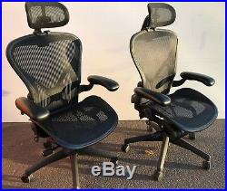 Herman Miller Aeron chairs with AeronHQ headrests (Size B)