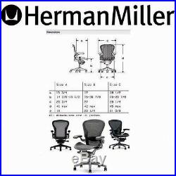 Herman Miller Basic Height Adjustable Aeron Home Office Desk Chair No Arms Med