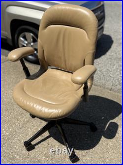 Herman Miller Brown Leather EQUA 2 Rolling Office Chair Collector's Piece Herman Miller Brown Leather EQUA 2 Rolling Office Chair Collector's Piece