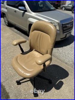 Herman Miller Brown Leather EQUA 2 Rolling Office Chair Collector's Piece Herman Miller Brown Leather EQUA 2 Rolling Office Chair Collector's Piece