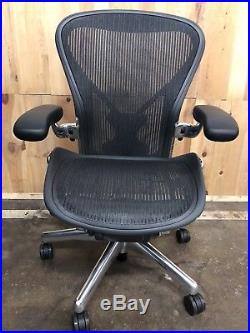 Herman Miller Classic Aeron Chair Size B Medium Fully Adjustable Polished Base