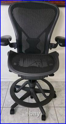 Herman Miller Classic Aeron Drafting Stool with PostureFit, Size B