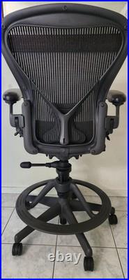 Herman Miller Classic Aeron Drafting Stool with PostureFit, Size B