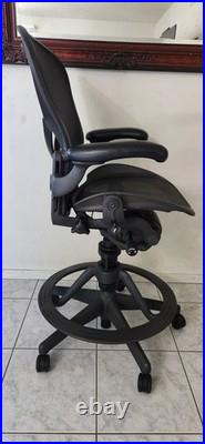 Herman Miller Classic Aeron Drafting Stool with PostureFit, Size B