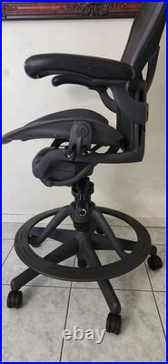 Herman Miller Classic Aeron Drafting Stool with PostureFit, Size B
