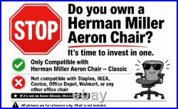 Herman Miller Classic Aeron Headrest Adjustable Height Tilt Mesh Coat Hook