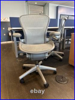 Herman Miller Classic Aeron Lumbar Support Medium Office Chair Titanium