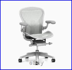 Herman Miller Classic Aeron Office Chair B Mineral Grey Satin Aluminum DEFECT