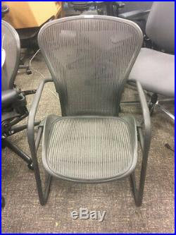Herman Miller Classic Aeron Side Chair Size B Black/Grey pellicle mesh