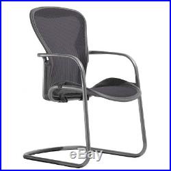 Herman Miller Classic Aeron Side Chair Size B black pellicle mesh