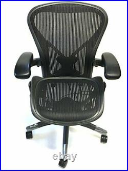Herman Miller Classic Fully-Loaded Black Mesh Size B PostureFit Aeron chair
