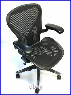 Herman Miller Classic Fully-Loaded Black Mesh Size B PostureFit Aeron chair