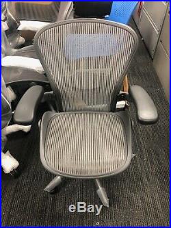 Herman Miller Fully-Loaded Size B Grey Mesh Lumbar Support Aeron Chair