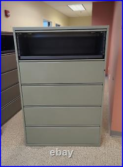 Herman Miller Meridian 42 5-Drawer Lateral File Cabinet with Flipper Door & KEY