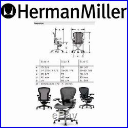Herman Miller Polished Aluminum Chrome Base Aeron Chair Leather Small Size A NEW