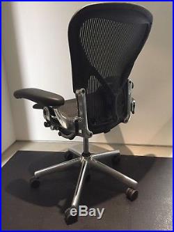 Herman Miller Posture Fit Size B Aeron Chairs with Polished Aluminum Base