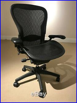 Herman Miller, Posturefit Aeron Chair, Fully Loaded, Graphite Black