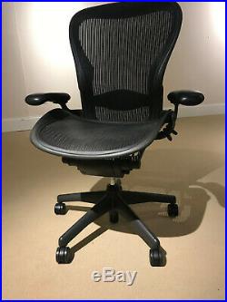 Herman Miller, Posturefit Aeron Chair, Fully Loaded, Graphite Black