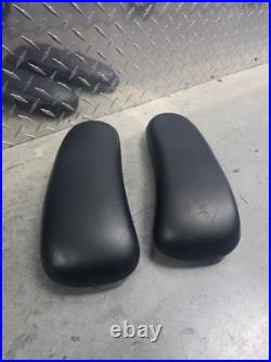 Herman Miller Remastered Aeron Armpads LEATHER PAIR Black Colored Leather