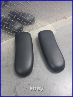 Herman Miller Remastered Aeron Armpads LEATHER PAIR Black Colored Leather