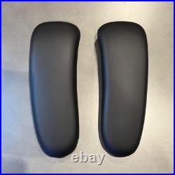 Herman Miller Remastered Aeron Chair Leather Arm Pads OEM (Set of 2) BLACK