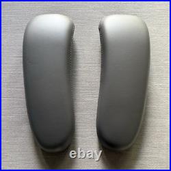 Herman Miller Remastered Aeron Chair Leather Arm Pads OEM (Set of 2) Grey