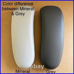 Herman Miller Remastered Aeron Chair Leather Arm Pads OEM (Set of 2) Grey