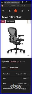 Herman Miller Remastered Aeron Size A Backrest PostureFit Graphite Color