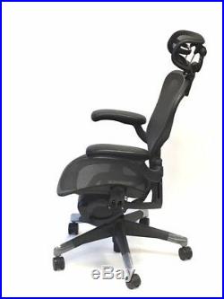Herman Miller Size B Lumbar Support Aeron Chairs With Headrest