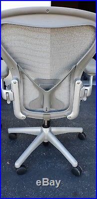 Herman Miller TITANIUM Color PostureFit Size B AERON Chairs SLIGHTLY USED