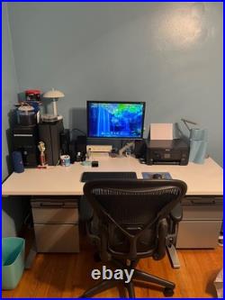 Herman Miller adjustable Sit to Stand desk with Herman Miller Aeron Chair