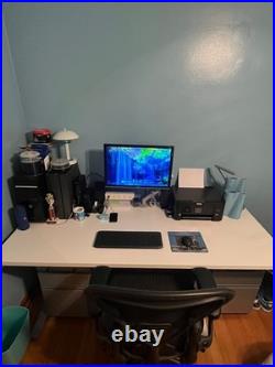 Herman Miller adjustable Sit to Stand desk with Herman Miller Aeron Chair