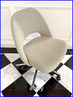 Knoll Saarinen Office Desk Chair White Boucle Eames Aeron Herman Miller $2K