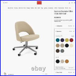 Knoll Saarinen Office Desk Chair White Boucle Eames Aeron Herman Miller $2K