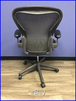 Lot of 50 Herman Miller Aeron Office Chairs- Black-Size B-Fixed Arms