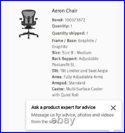 NEW IN BOX Herman Miller Aeron Chair FULLY LOADED