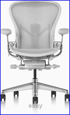 New Herman Miller Aeron Chair- Size C Mineral/polished Aluminum-fully Loaded