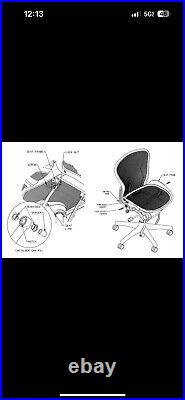 New Herman Miller Aeron Classic OEM B Size Seat Replacement 3D02