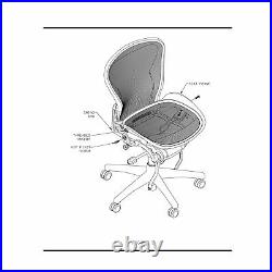 New Replacement Seat For Herman Miller Classic Aeron Size B Medium Bl