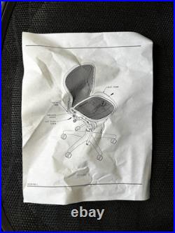 OEM Seat Replacement Herman Miller Classic Aeron Size C Large BLACK Frame