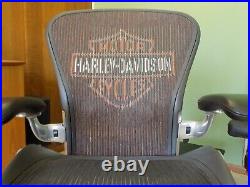 RARE Herman Miller Aeron HARLEY DAVIDSON Polished Aluminum Chair Size B Medium