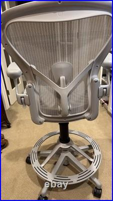 Remastered Herman Miller Aeron Mesh Work Stool Bar Height Lumbar Support Size B