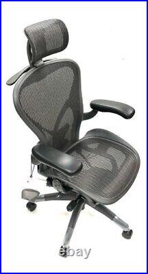 Renewed Classic Fully Loaded Black Mesh Size B With Headrest Aeron Chair
